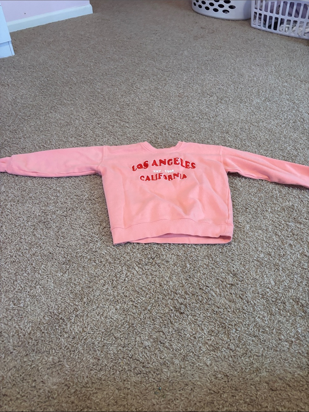 Girls' Coral Pink Los Angeles Graphic Pullover Sweatshirt